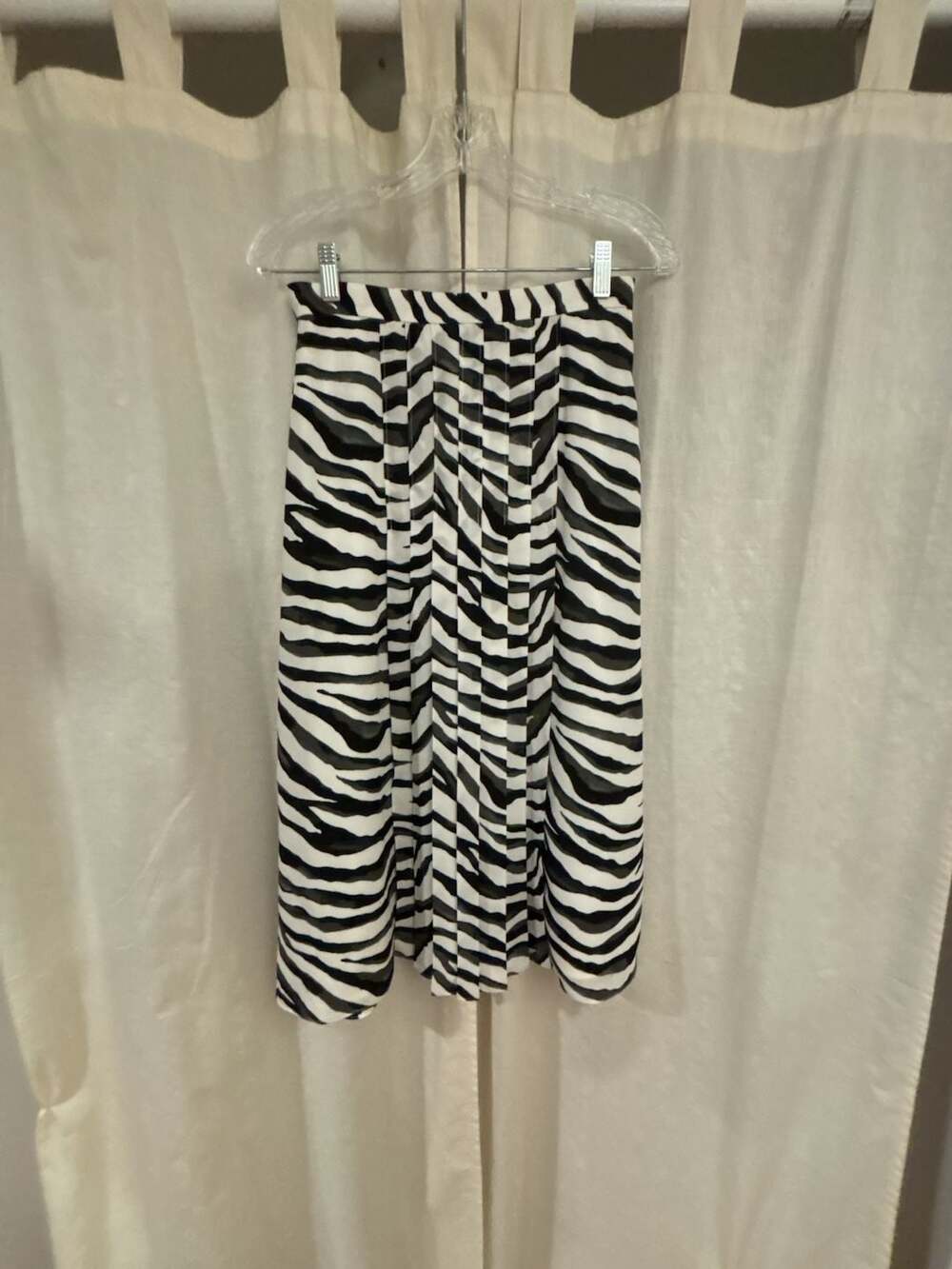 Banana Republic Zebra Print Pleated Midi Skirt Size 0